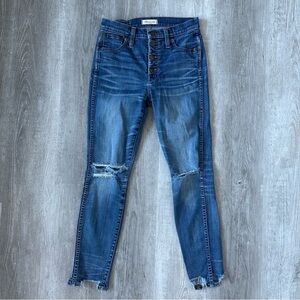 Madewell High Rise Distressed Skinny Jeans